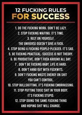 12 fucking rule to success