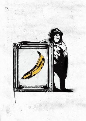 Banksy Banana Monkey 