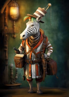 Zebra Traveler Art