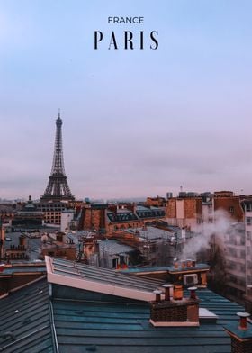 Paris Rooftop View Poster