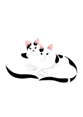 cat couple art