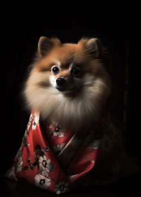 Pomeranian Geisha Japan 