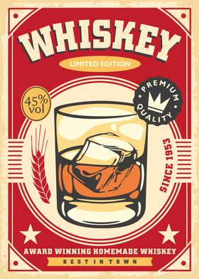 Whiskey retro bar sign