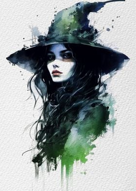 Witch poster watercolor 