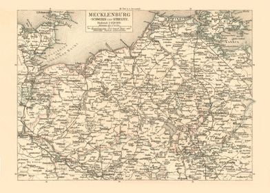 Vintage Map Mecklenburg