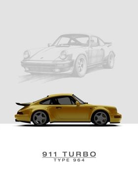 Porsche 964 turbo 1993 Yel