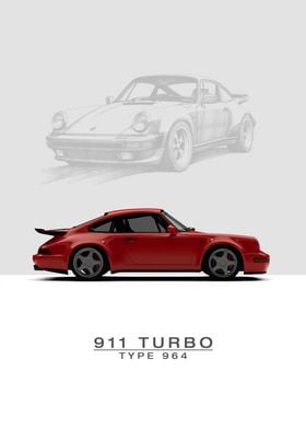 Porsche 964 turbo 1993 Red