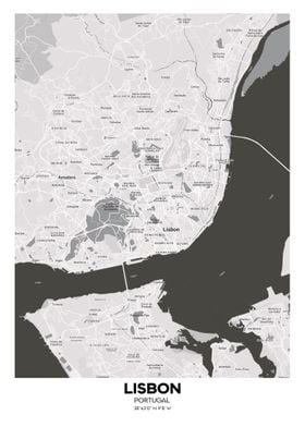 Lisbon Portugal streetmap