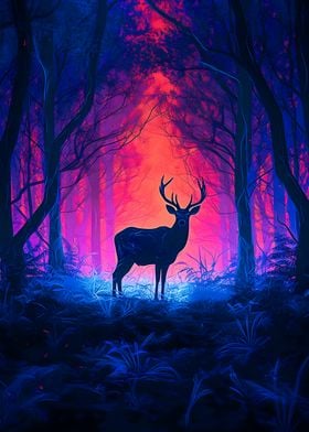 Deer in the mystical fores