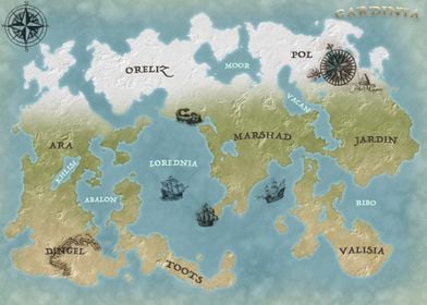 Fantasy land gaming map