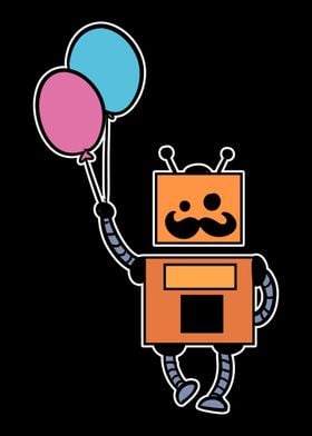 Robot with Balloons Childr