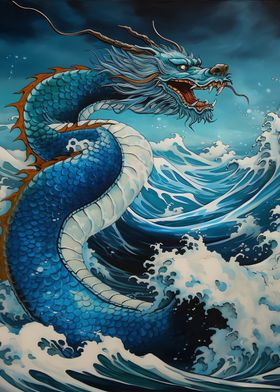 Dragon Ocean Wave Japanese