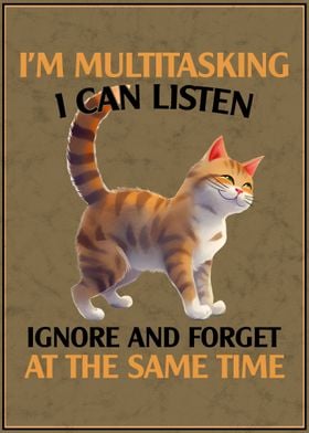 Funny Cat Poster Vintage