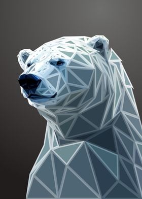 Polar Bear Lowpoly Engrave