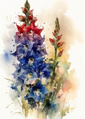 Delphinium Flower Art