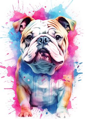 Baby Bulldog Watercolor