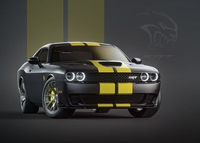 BLACK DODGE CHALLENGER SRT