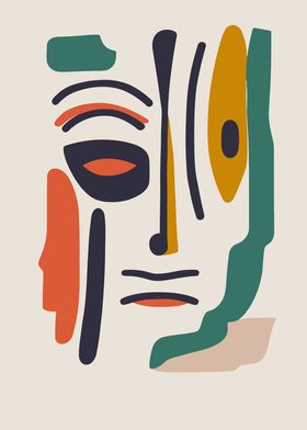 Abstract Native Face Art