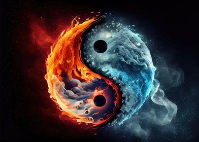 Fire and ice Yin Yang