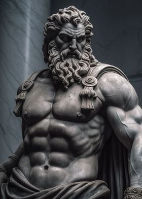 Zeus Statue Watercolor