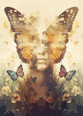 Abstract Butterfly Woman