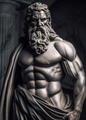 Zeus Statue Watercolor
