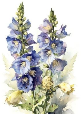 Delphinium Flower Painting