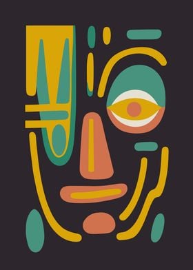 Abstract Native Face Art