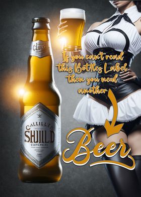 Beer Bottle and Maid Sign