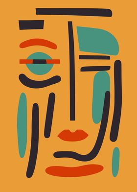 Abstract Native Face Art