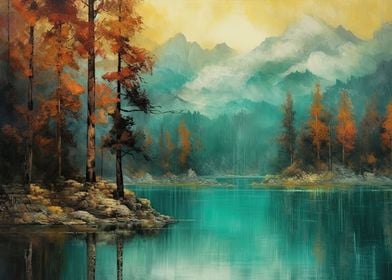 Turquoise Lake Landscape