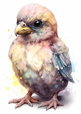 Watercolor Baby Eagle Art