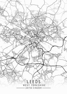 Leeds UK City Map