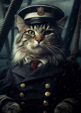 Navy Captain Syberian Cat