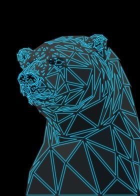 Polar Bear Lowpoly Neon