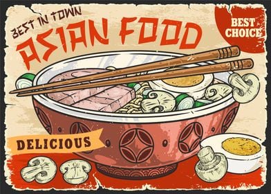 Asian Food Ramen Retro