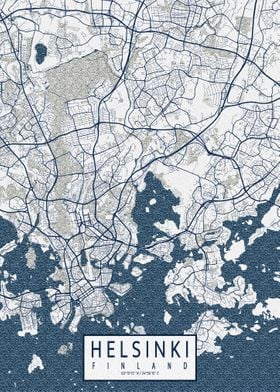 Helsinki City Map Coastal