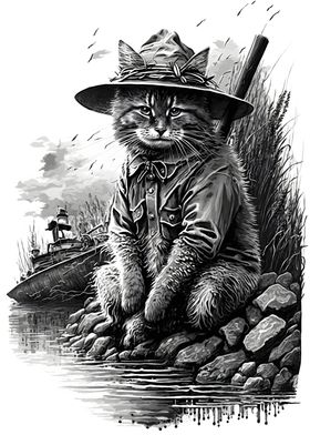 Fisherman Cat Portrait