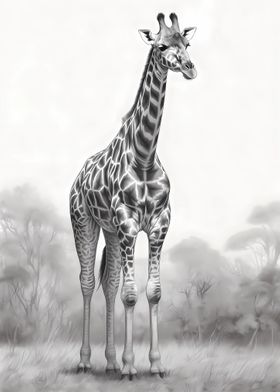 Giraffe Pencil Drawing