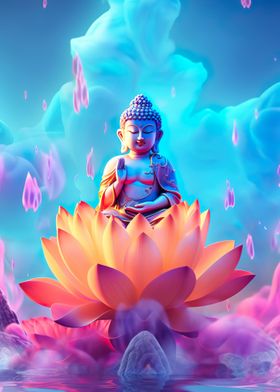 Rainbow Lotus Buddha