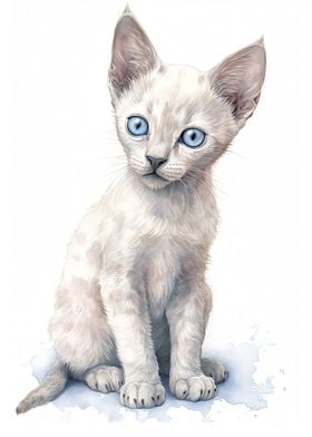 Watercolor Burmilla Cat