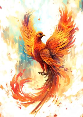 Phoenix Watercolor Bird