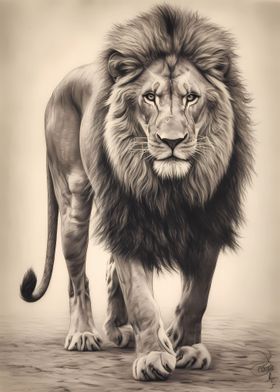 Lion Pencil Drawing