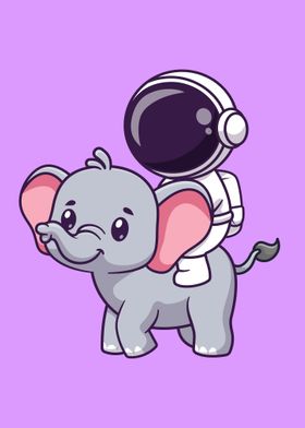 Astronaut with elephant