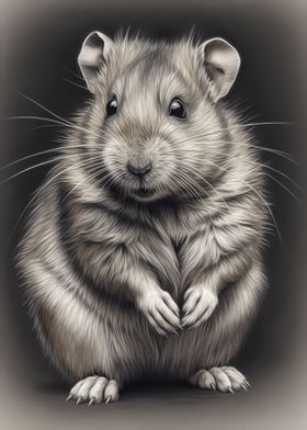 Hamster Pencil Drawing