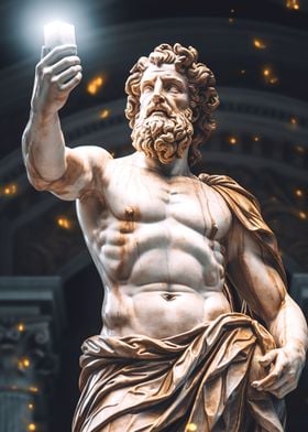 Zeus statue Watercolor 