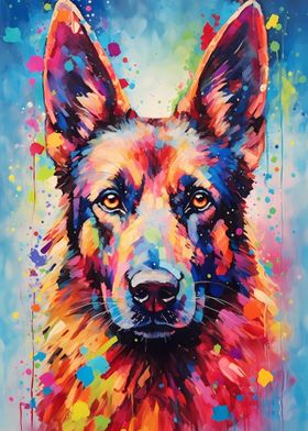 German Shepherd Colorful