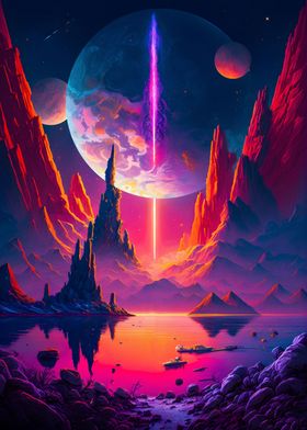 Colorful space landscape