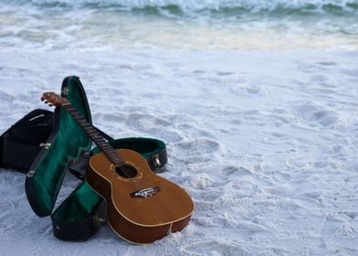 Guitar in the sand