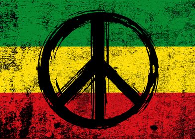 Peace Symbol Reggae Colors